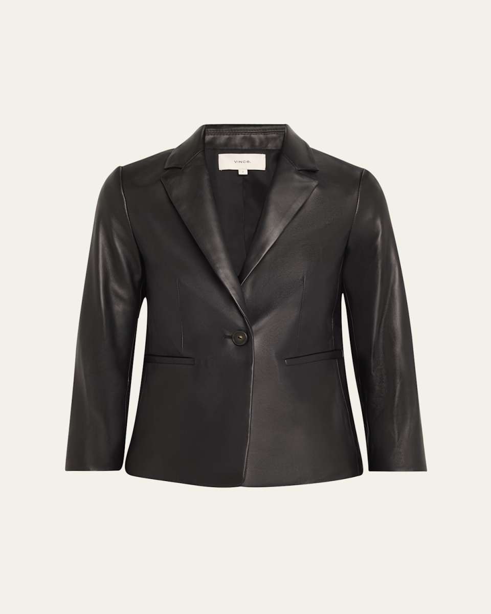 Shrunken Leather Blazer